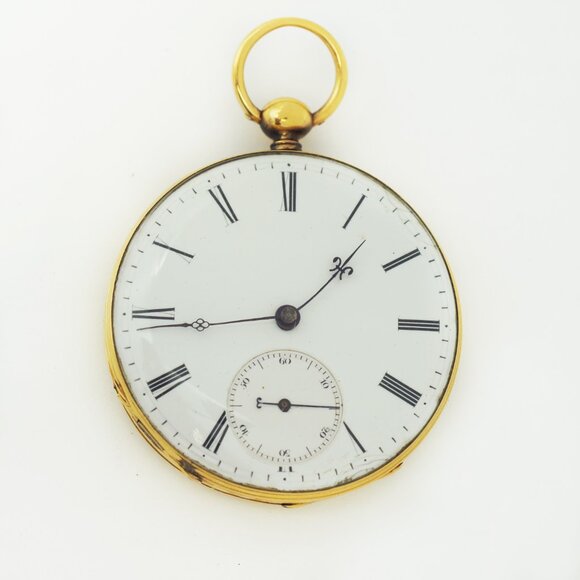 CUIVRE 18K Gold Chrono Antique Pocket Watch